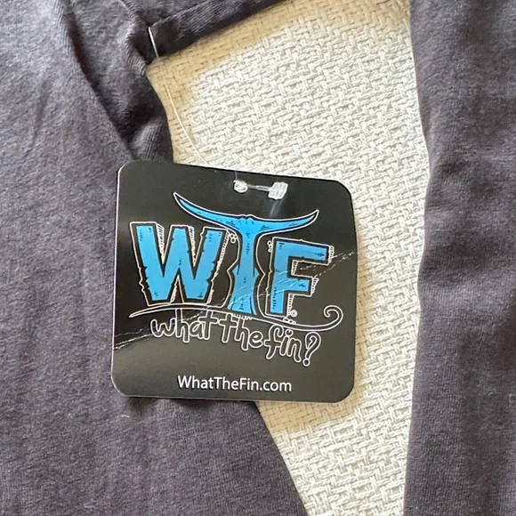 What The Fin WTF Men's Black Long Sleeve Tee - Picture 4 of 6